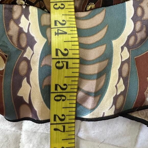 HALE BOB Womens Tunic Brown Chiffon Beaded Metallic Bohemian Artsy Festival | S - Picture 9 of 11